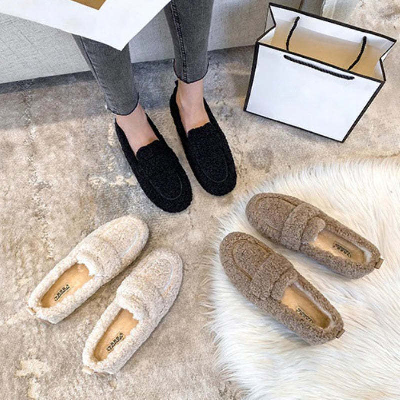 Winter Plush Slip-On Outdoor Loafer Shoes