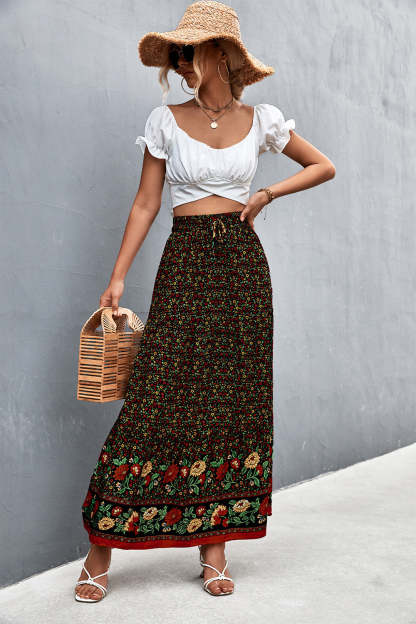 Hemian  Floral Maxi Skirt