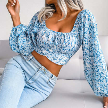 Milkmaiden Top With Floral Print