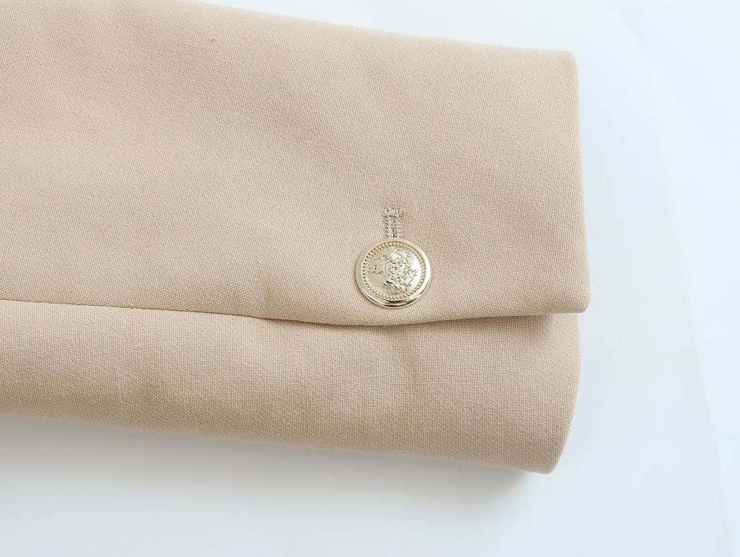 Long Ladies Blazer With Gold Button