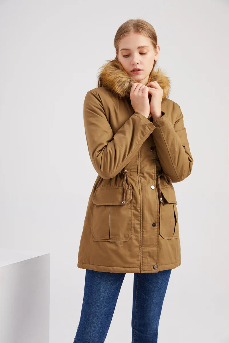 Faux Fur Hooded Winter Parka