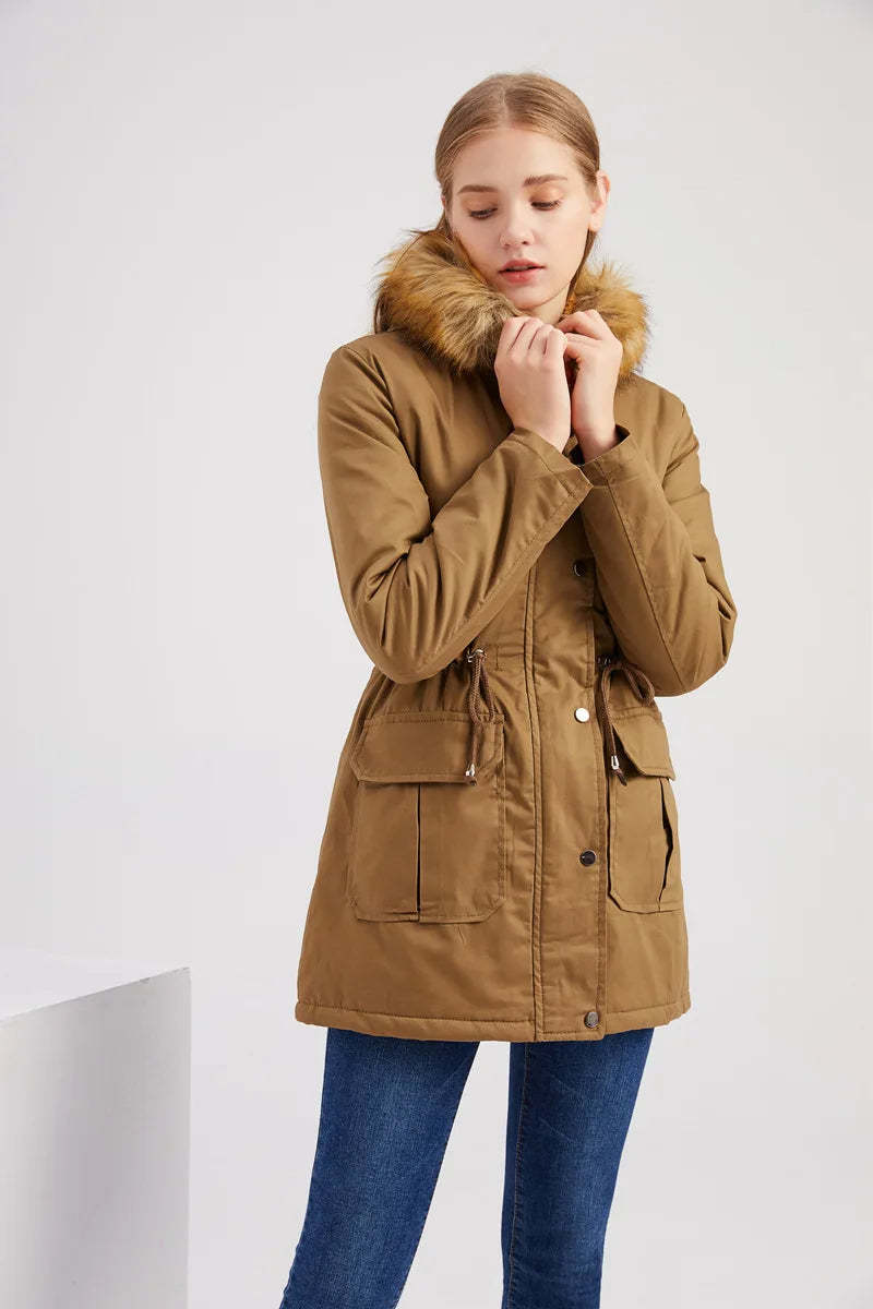 Faux Fur Hooded Winter Parka