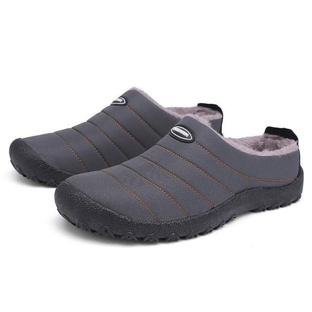 Fur Slippers For Men Waterproof Indoor And Outdoor Winter Slides