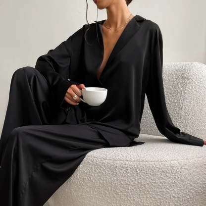 Silky Elegance OverSized Pajama Set