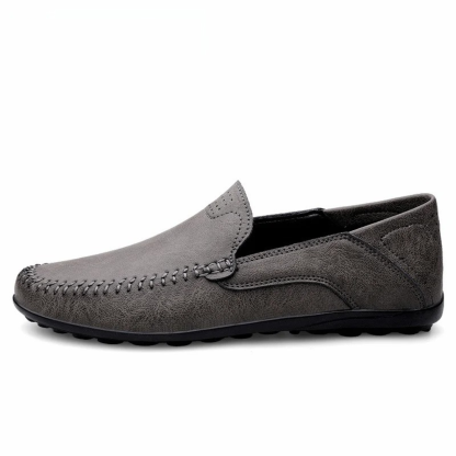 Pure Color Genuine Leather Comfortable Leather Moccasins Men