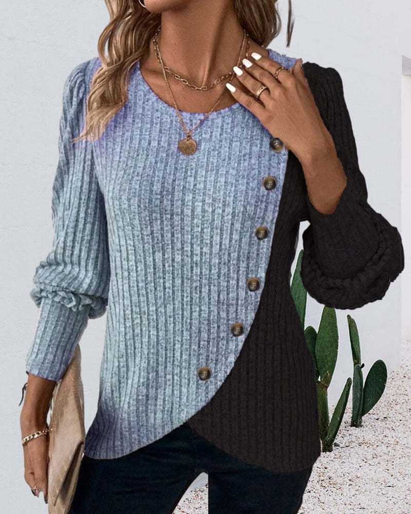 Color Block Casual Top