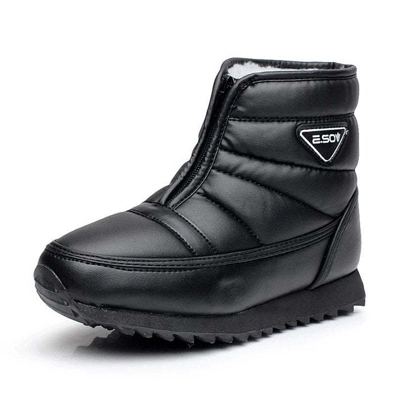 Women Zipper Orthopedic Shoes Plush Snow Ankle Boots