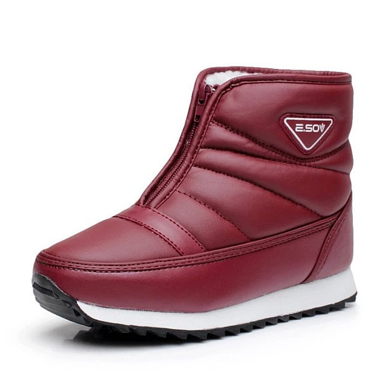 Women Zipper Orthopedic Shoes Plush Snow Ankle Boots