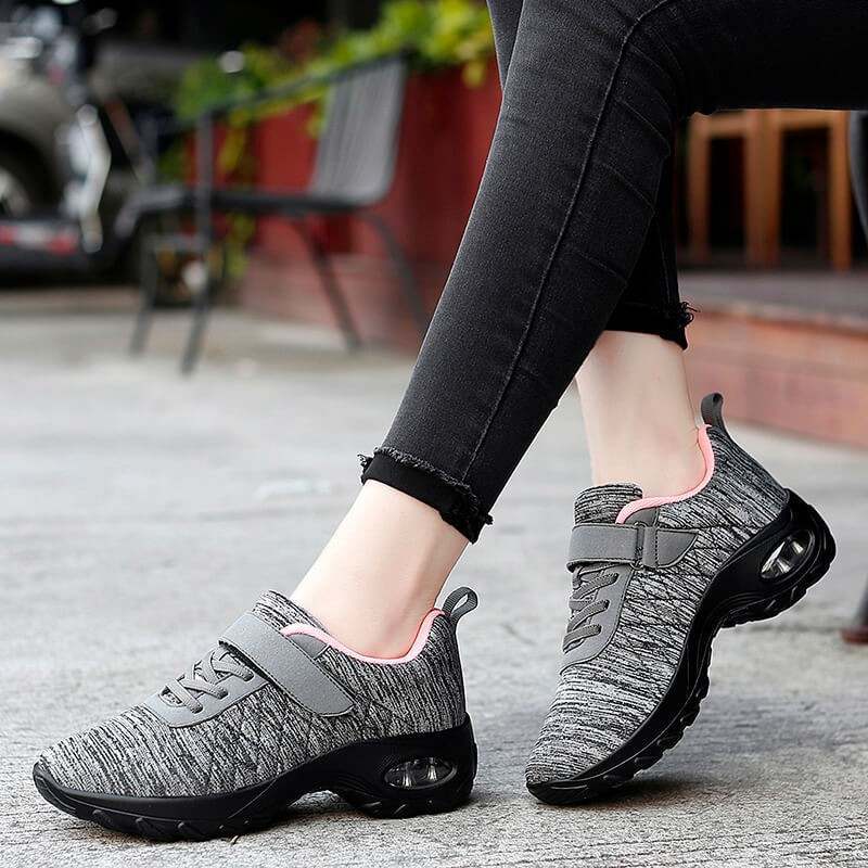 Women Orthopedic Shoes Pain Relief Air Cushion Wide Toebox High Quality Material Elastic Non-Slip Velcro Sneakers