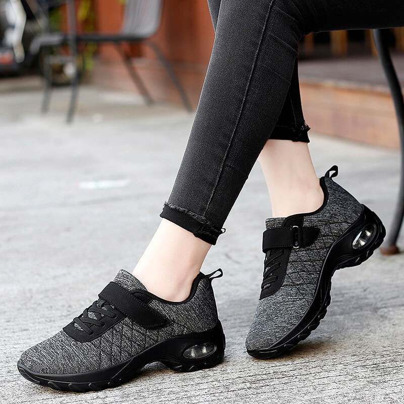 Women Orthopedic Shoes Pain Relief Air Cushion Wide Toebox High Quality Material Elastic Non-Slip Velcro Sneakers