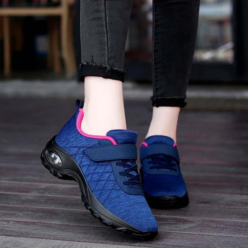 Women Orthopedic Shoes Pain Relief Air Cushion Wide Toebox High Quality Material Elastic Non-Slip Velcro Sneakers