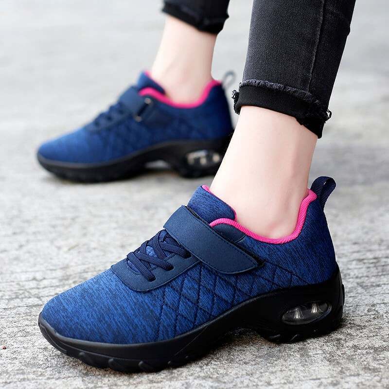 Women Orthopedic Shoes Pain Relief Air Cushion Wide Toebox High Quality Material Elastic Non-Slip Velcro Sneakers