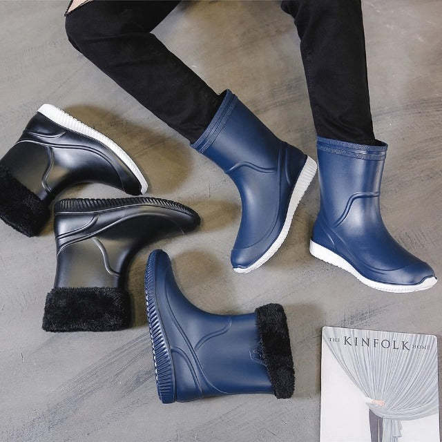 Waterproof Mid-calf Snow Boots Men Fishing Orthopedic Shoes