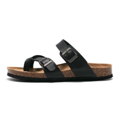 Men Orthopedic Sandal Arch Support Breathable Comfortable Cork FootBed Buckle Strap Anti-Skid Sandal