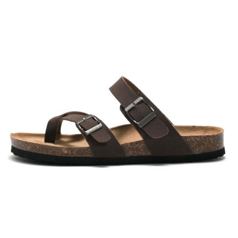 Men Orthopedic Sandal Arch Support Breathable Comfortable Cork FootBed Buckle Strap Anti-Skid Sandal