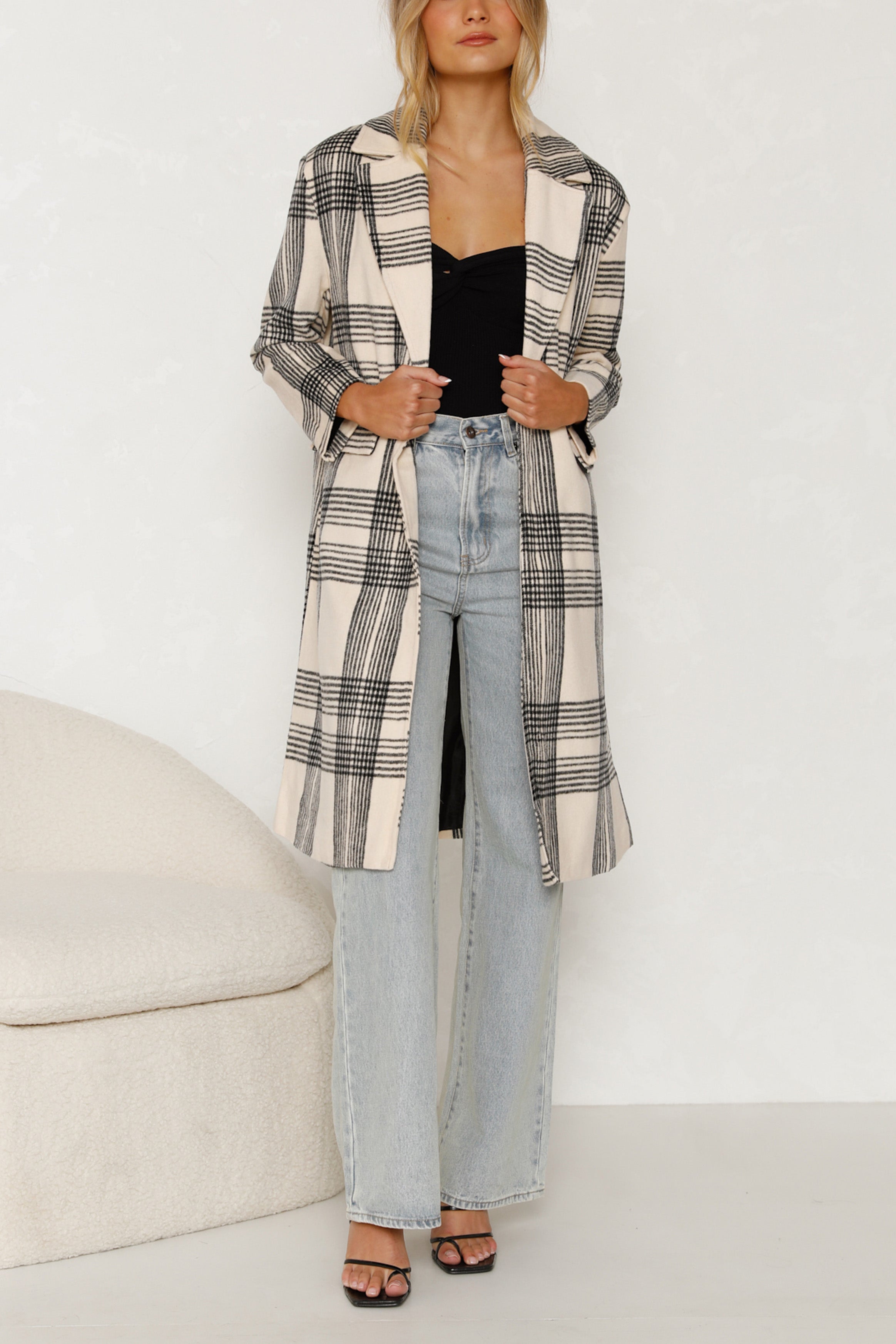 Plaid Longline Coat