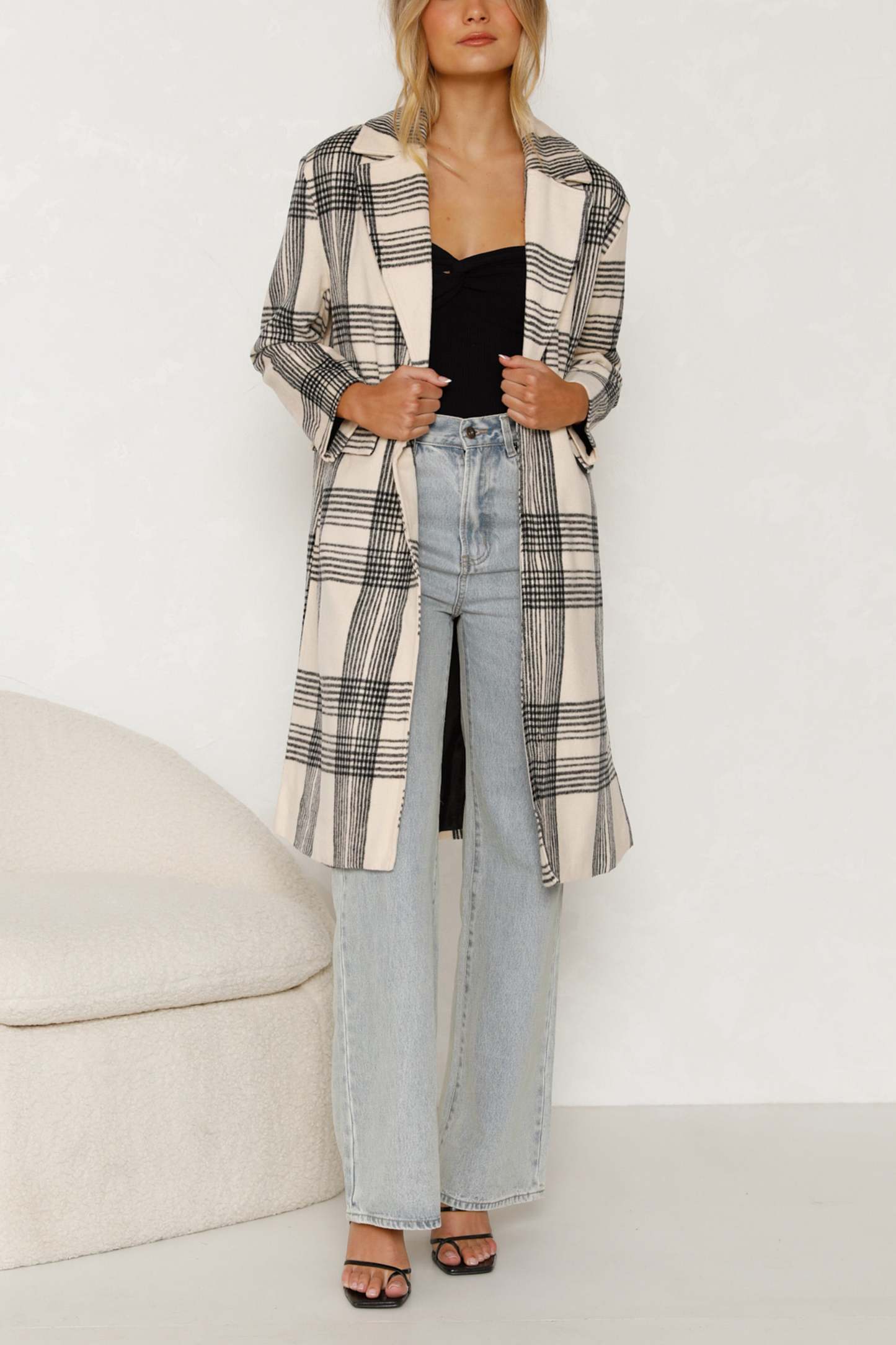 Plaid Longline Coat