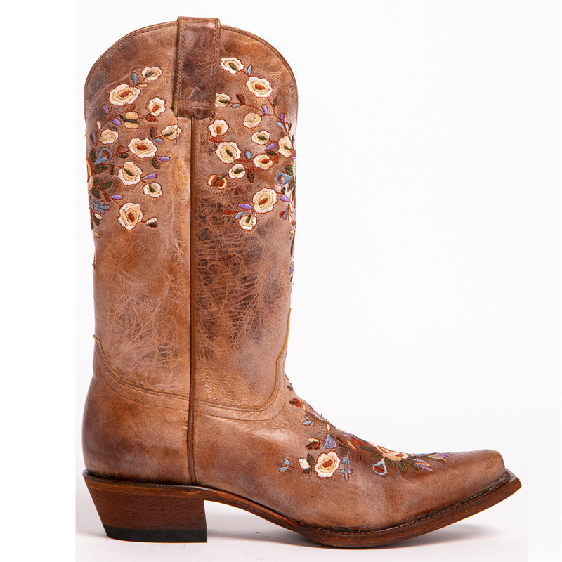 Women's Shyanne Maisie Floral Embroidered Western Leather Cowboy Boots