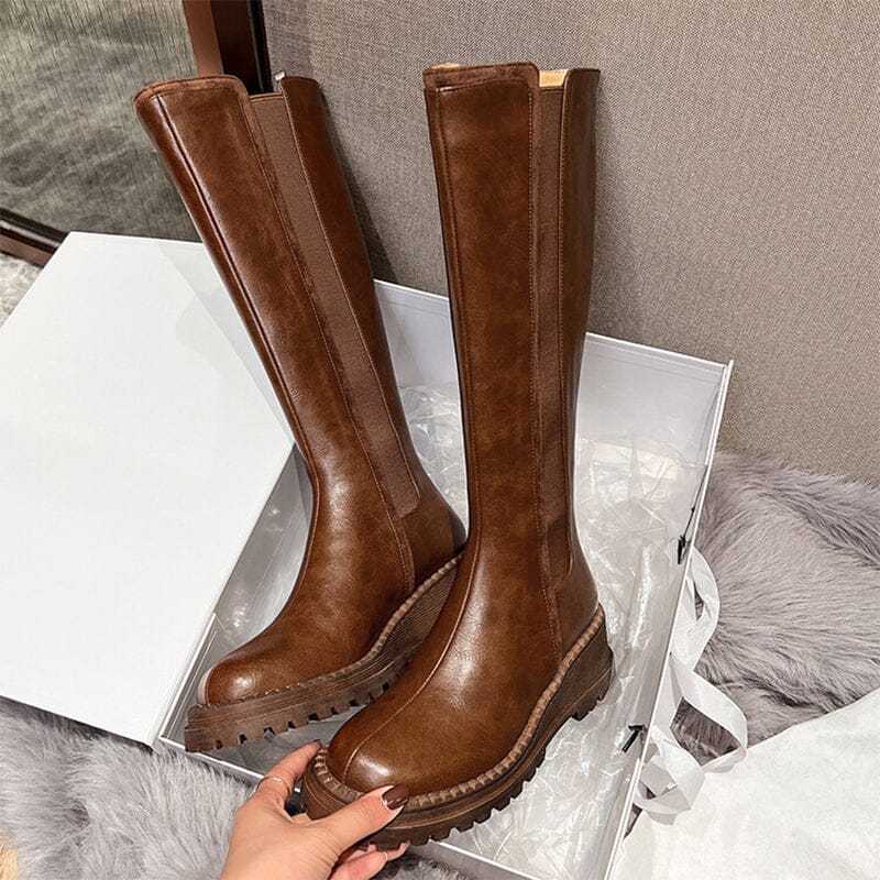 Chunky Knee High Boots Riding Boots for Women