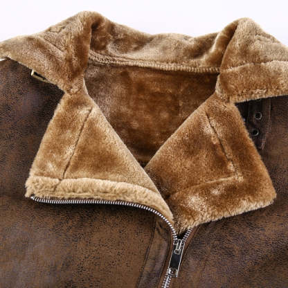 Leather Biker Jacket With Fleece Lining