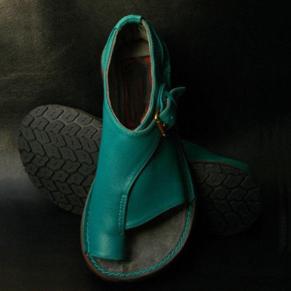 Women's Orthopedic Open Toe Leather Flat Bunion Sandals