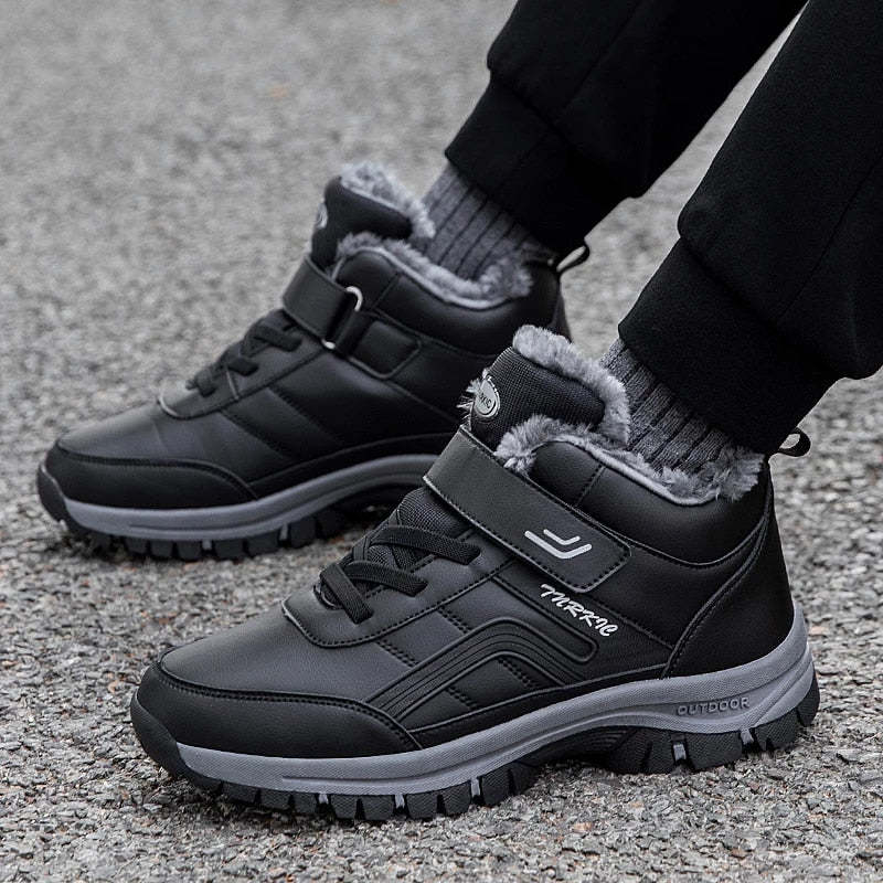 Men Velcro Fur Ankle Boots Waterproof Orthopedic Shoes