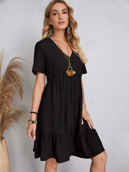 V-neck midi dress