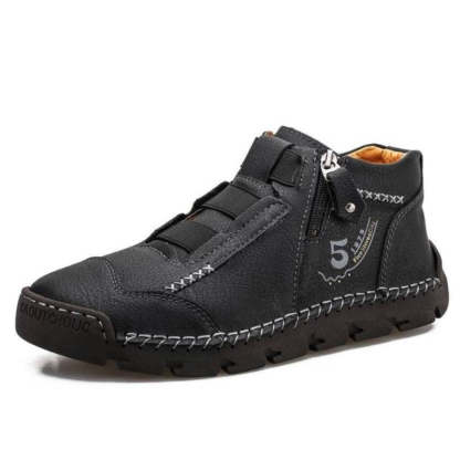 Leather Ankle Boots For Men Comfy Walking Orthopedic Shoes