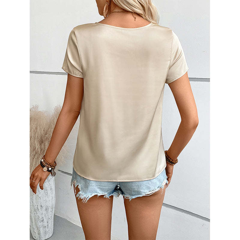 Draped Satin Blouse