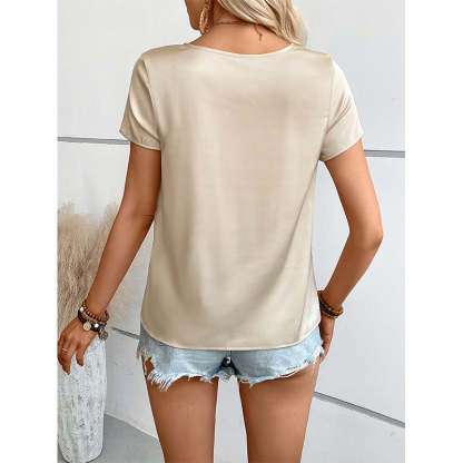 Draped Satin Blouse