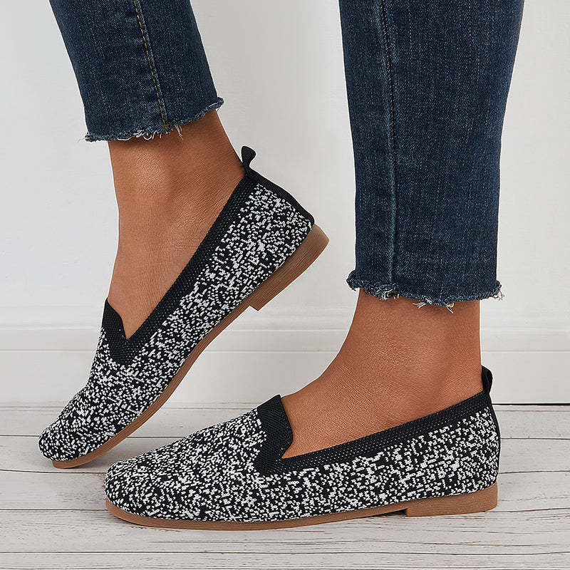 Soft Knit Slip on Flat Shoes Breathable Mesh Loafers