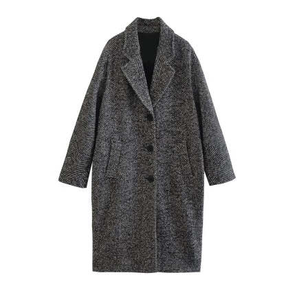 Women's Herringne Pattern Overcoat