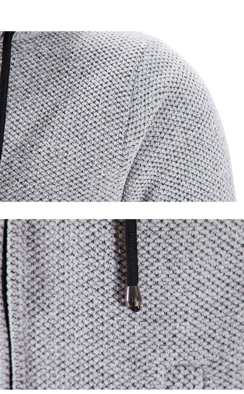  Men's Long Hooded Cardigan