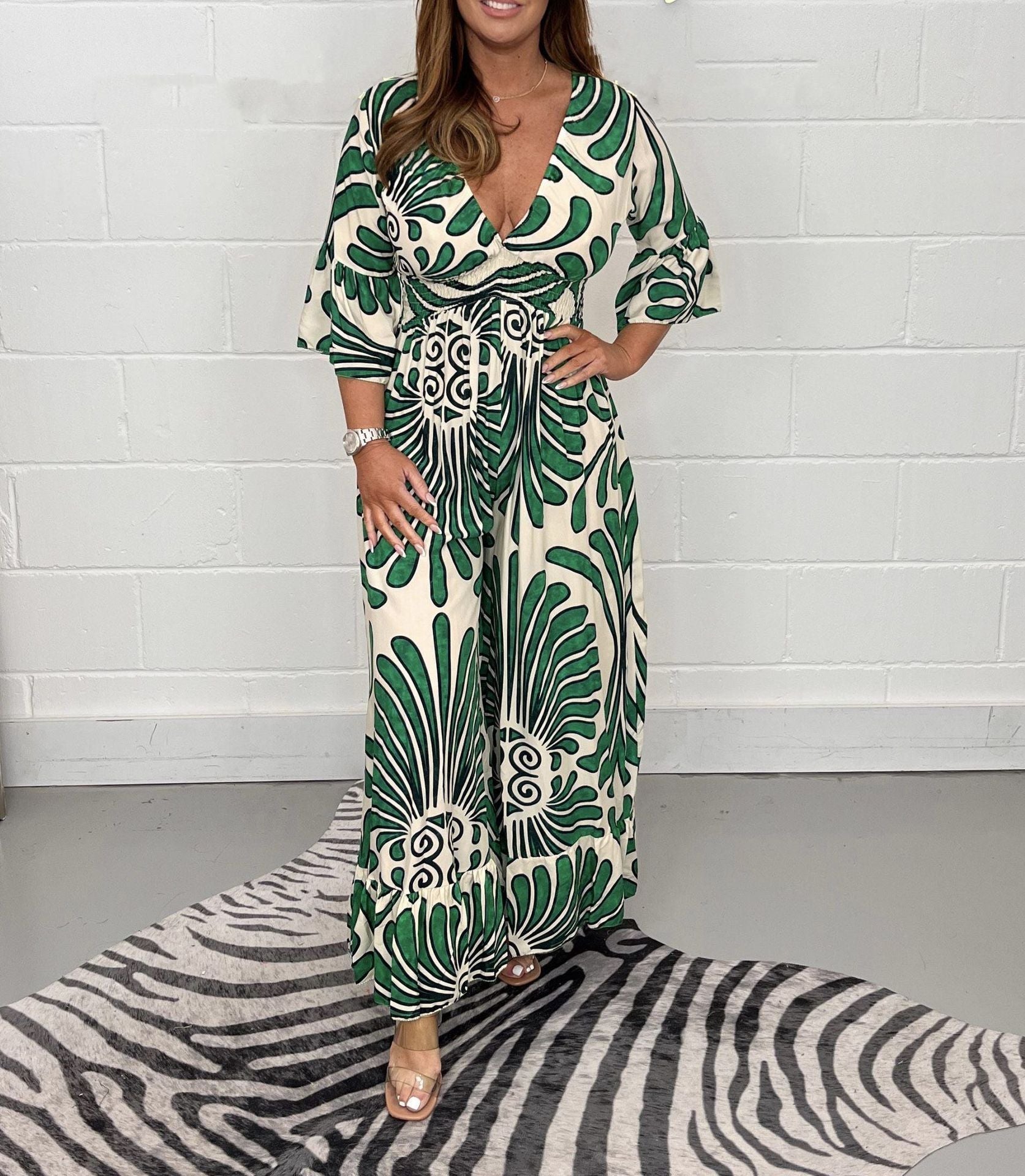 V-neck jumpsuit