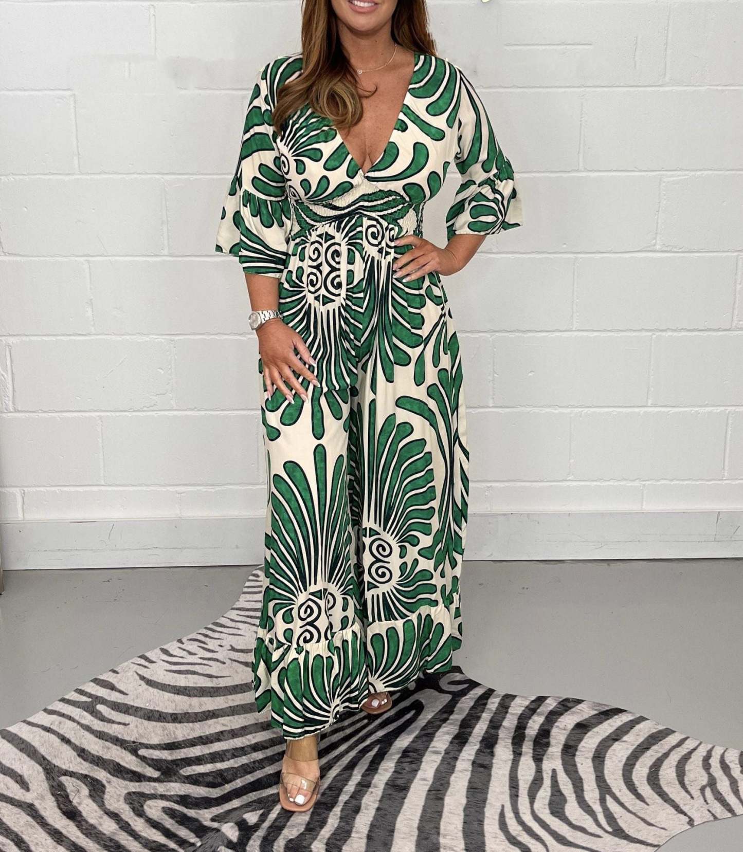 V-neck jumpsuit