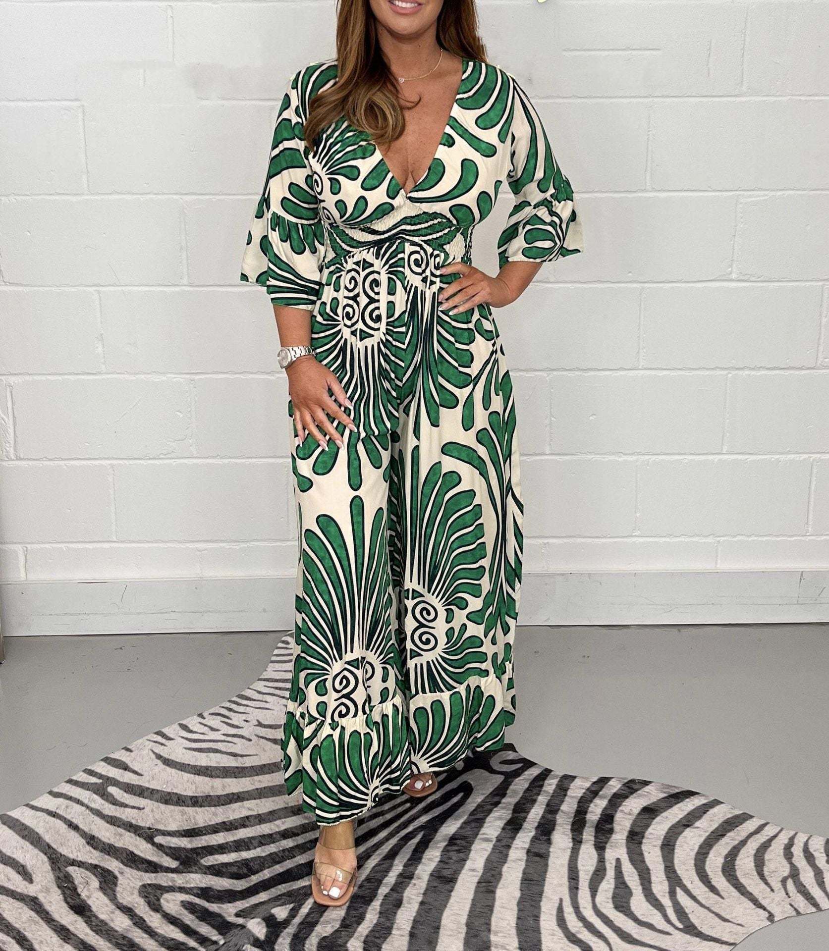 V-neck jumpsuit