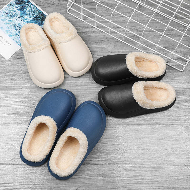 Waterproof Men Slippers Anti-slip Plush Home Footwear