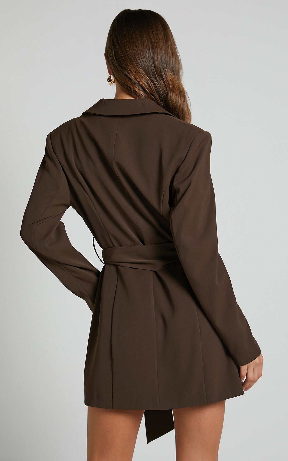 Blue Belted Blazer Dress