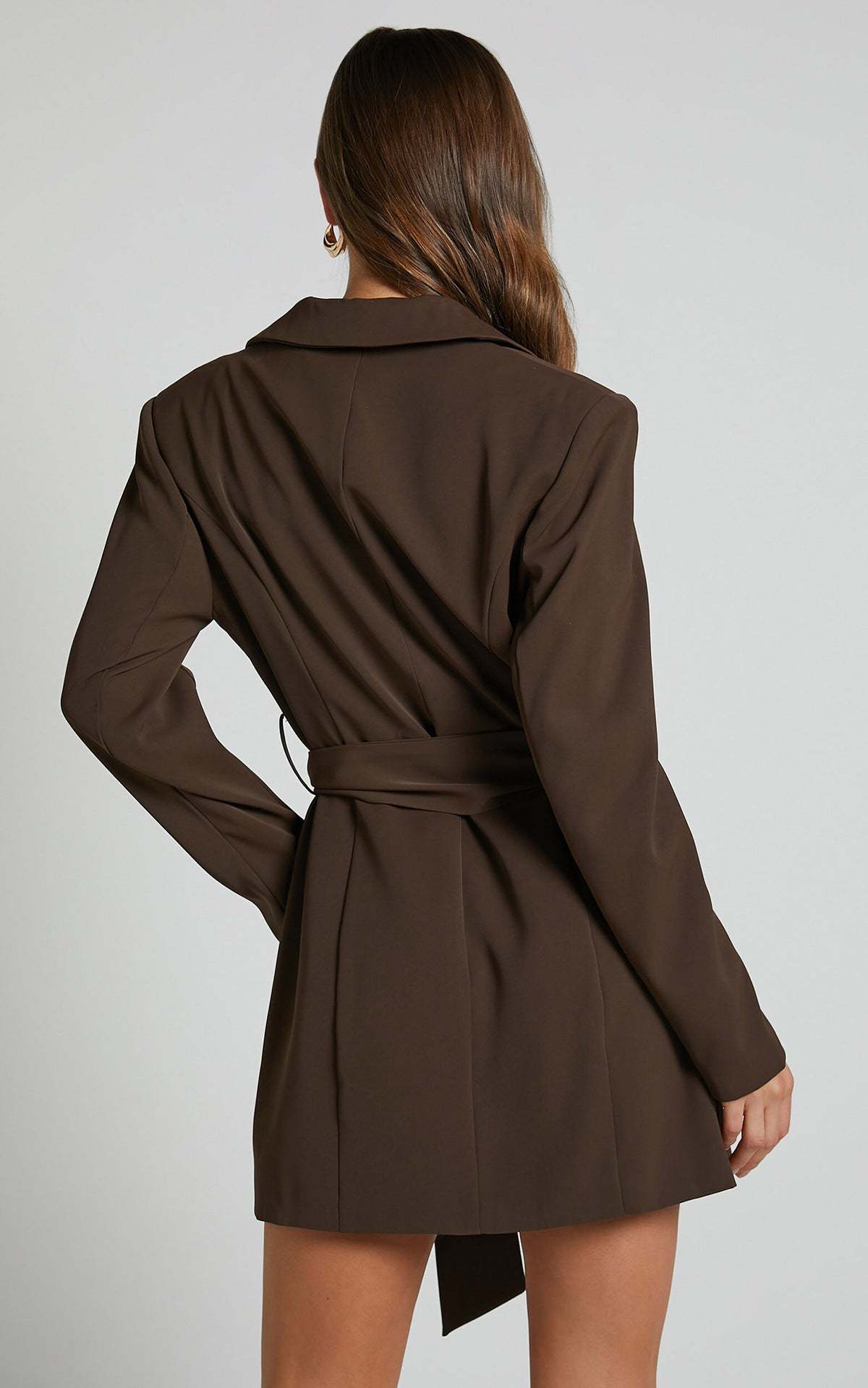 Blue Belted Blazer Dress