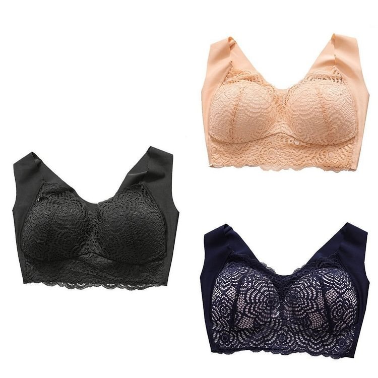 Bra For Women Ultimate Lift Stretch Full-Figure Seamless Lace Cut-Out Bra Plus Size