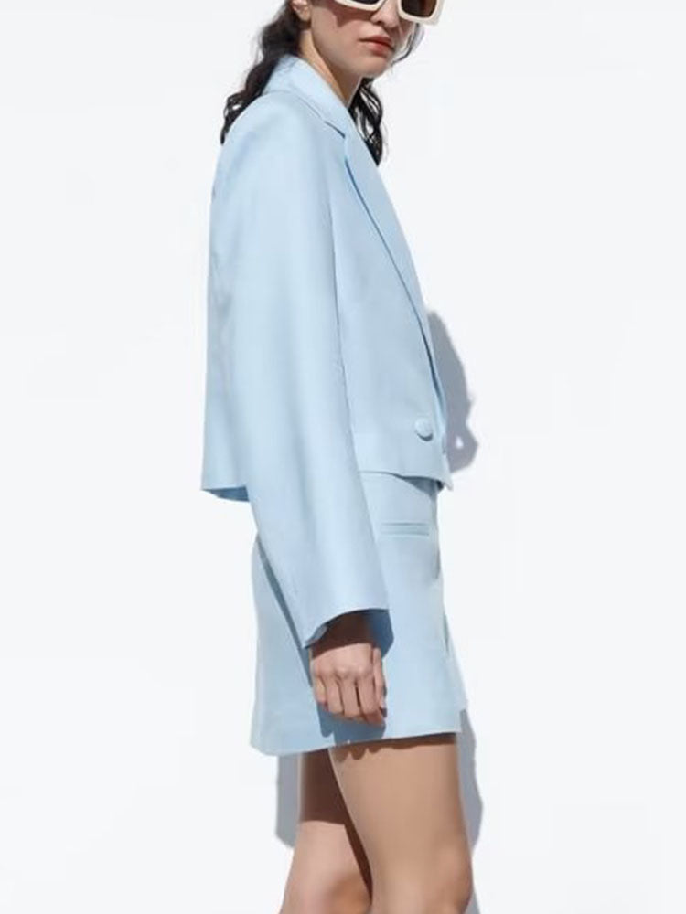 Linen Crop Blazer