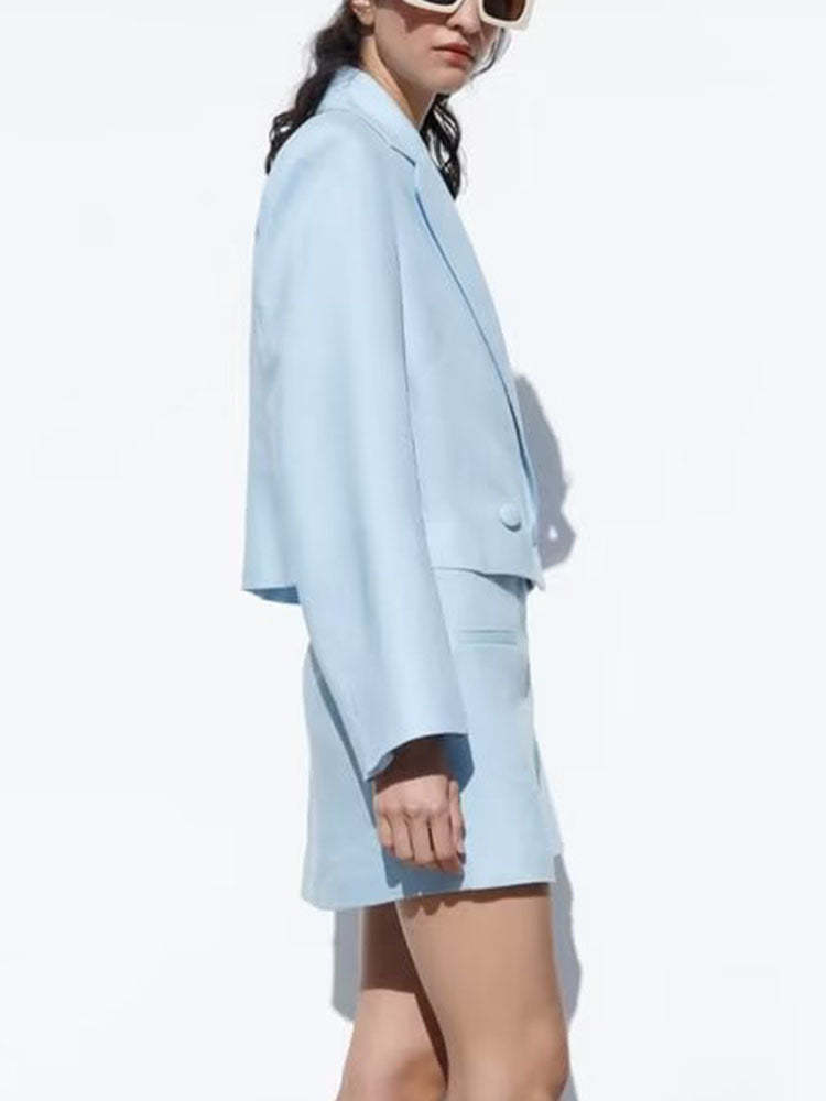Linen Crop Blazer