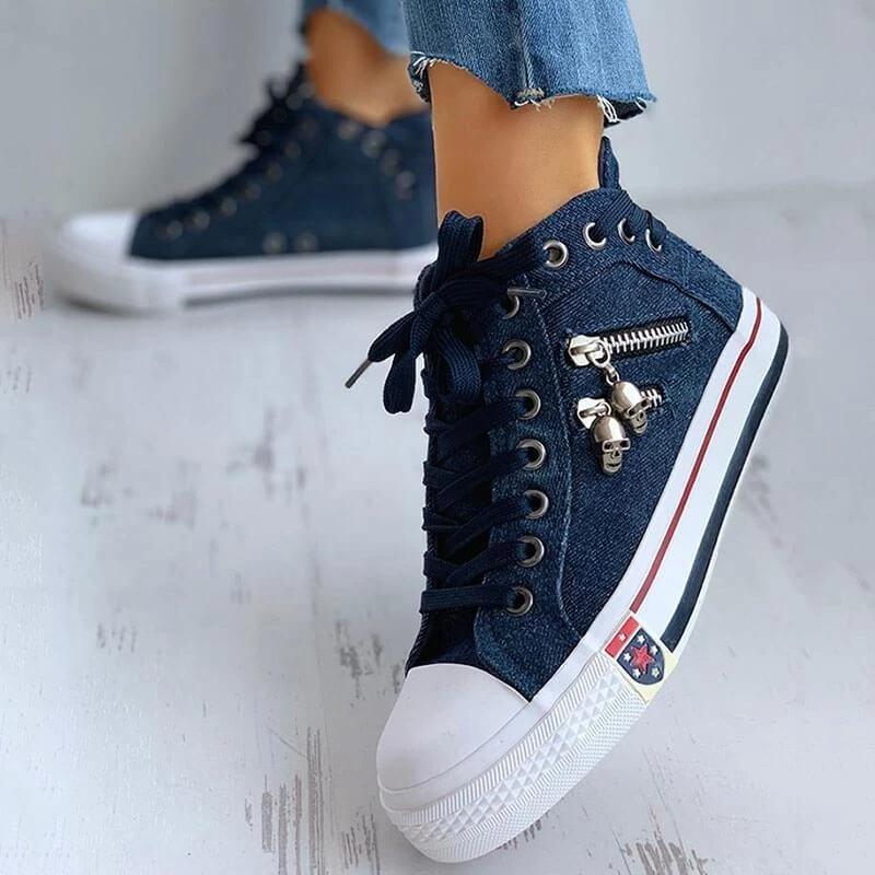 Lightweight Comfy Lace-up High-Top Canvas Shoes