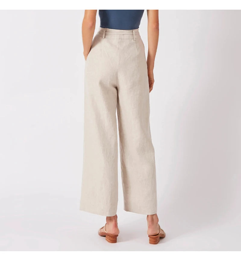 Linen Wide-Leg Trousers