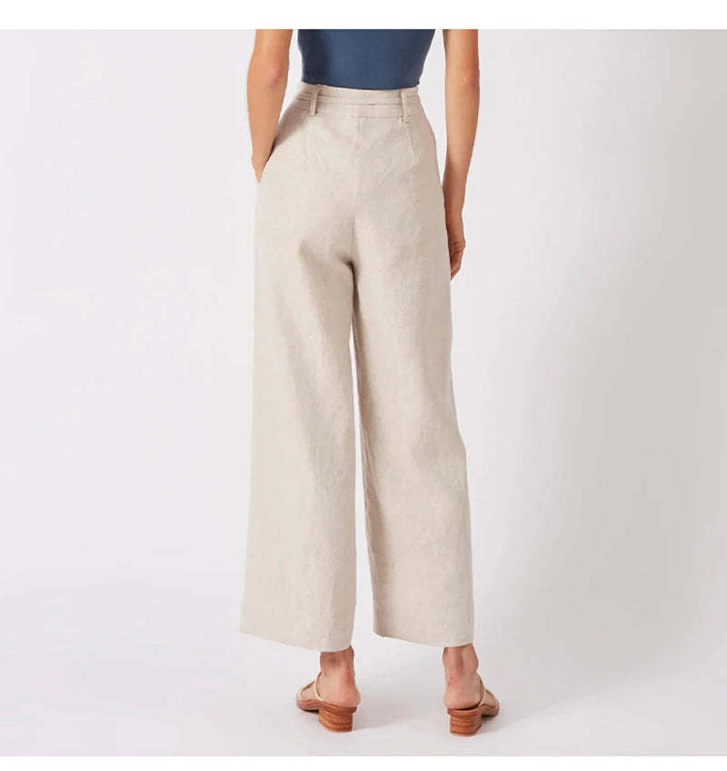 Linen Wide-Leg Trousers