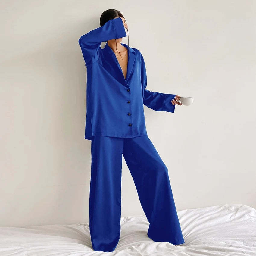 Silky Elegance OverSized Pajama Set