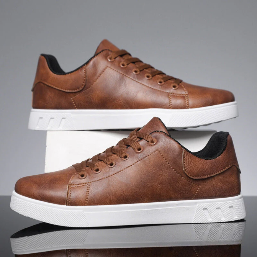 Men's Stylish Brown Leather Sneakers