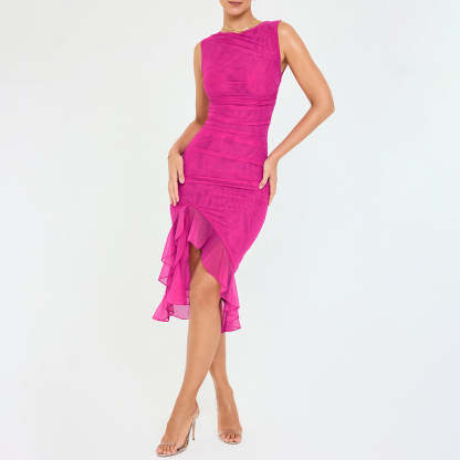 Ruffle Hem Cocktail Dress