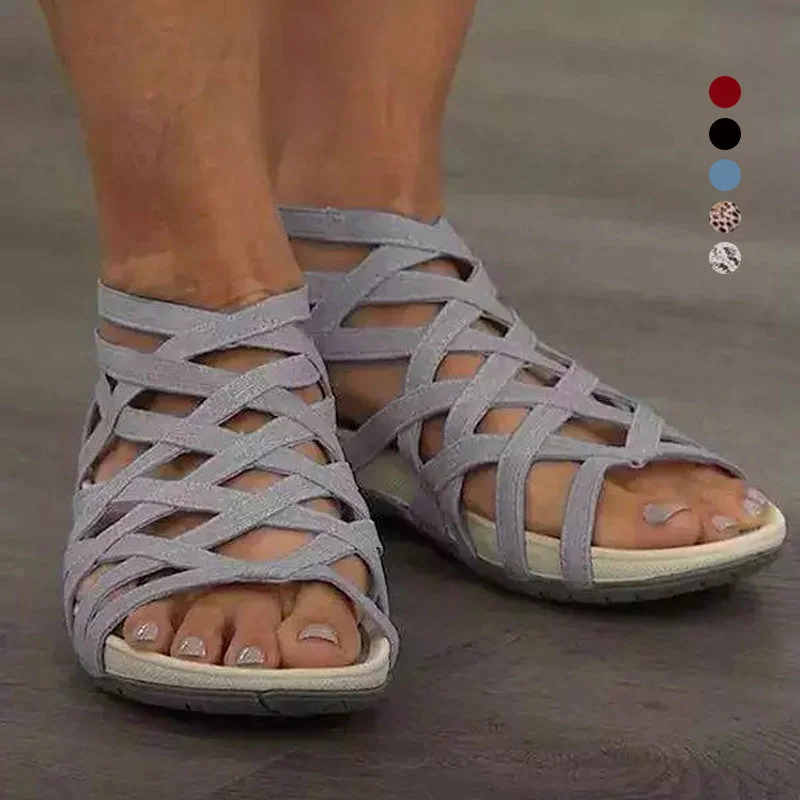 Round Toe Hollow Roman Gladiator Beach Wedge Sandals