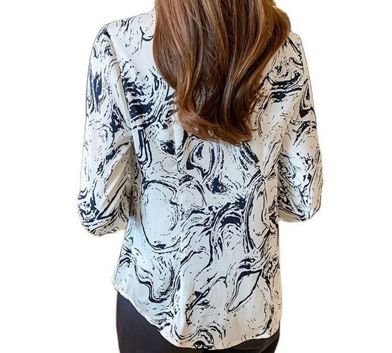 Elegant Abstract Print Shirt